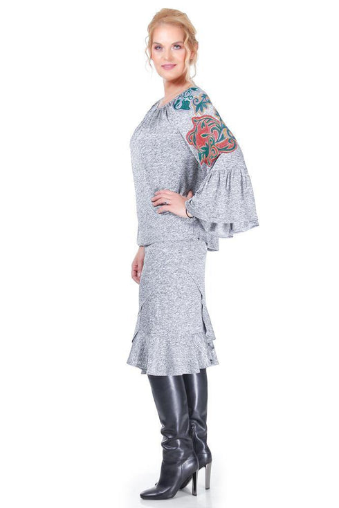 Fusta jerse gri  Liza Panait Liza Panait Online Boutique